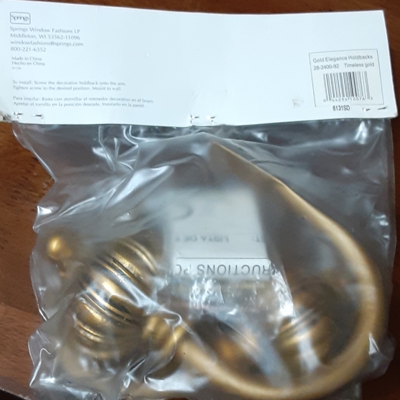 Graber Timeless Gold Elegance Drapery Holdback NEW - Picture 3 of 3